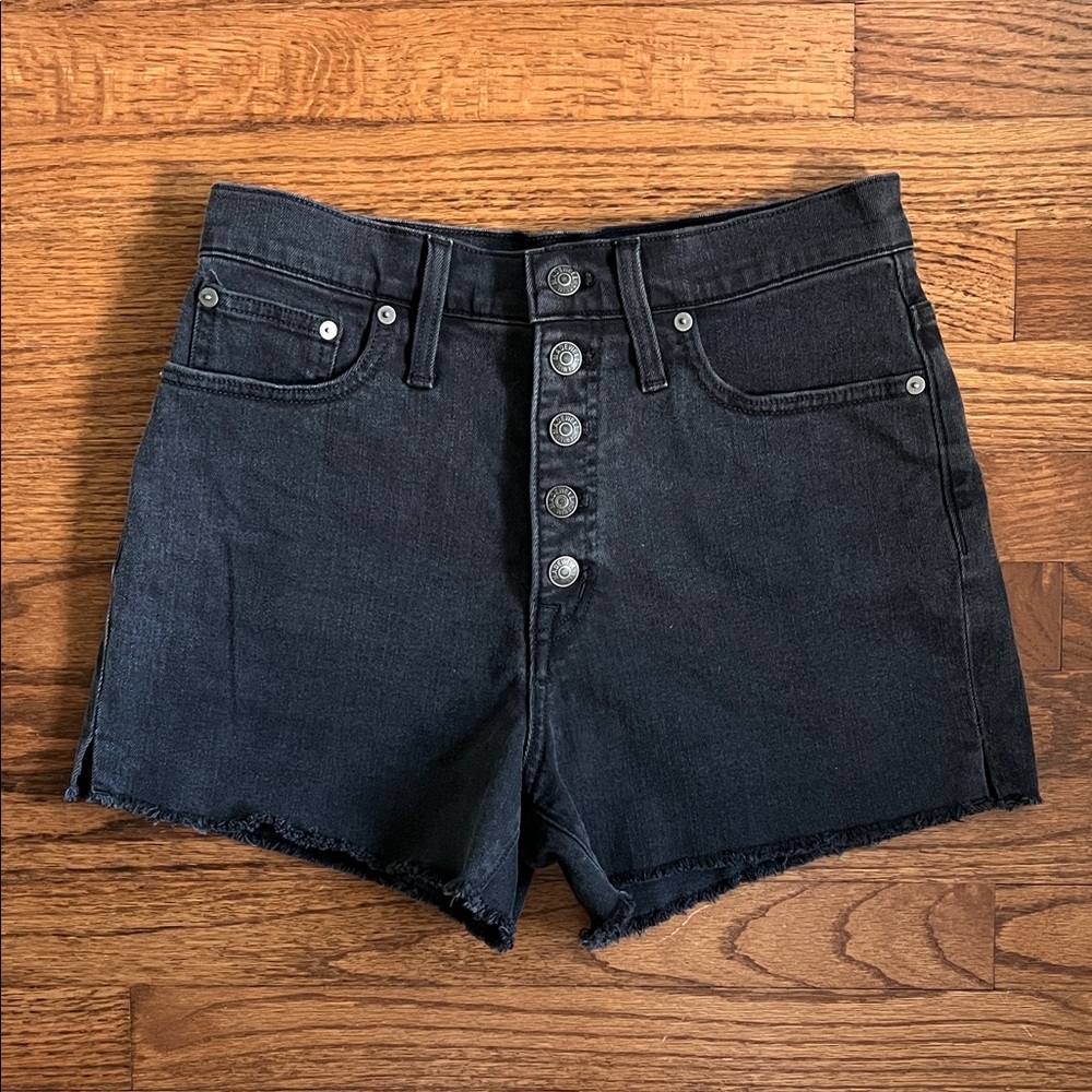 Madewell Black Denim Button-Up Women Shorts